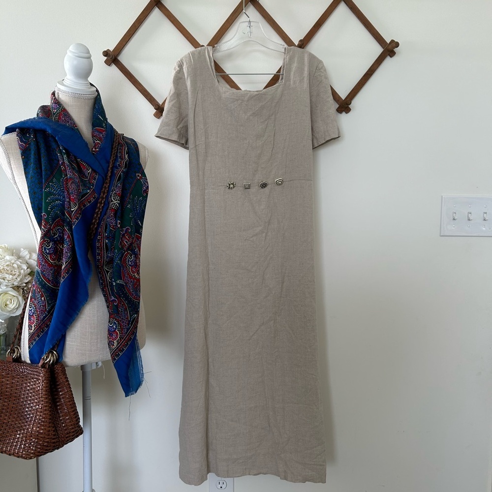 💫Vintage | 90’s Linen Blend Dress